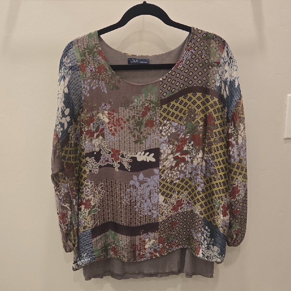 Lola Multicolor Patchwork Blouse - image 1